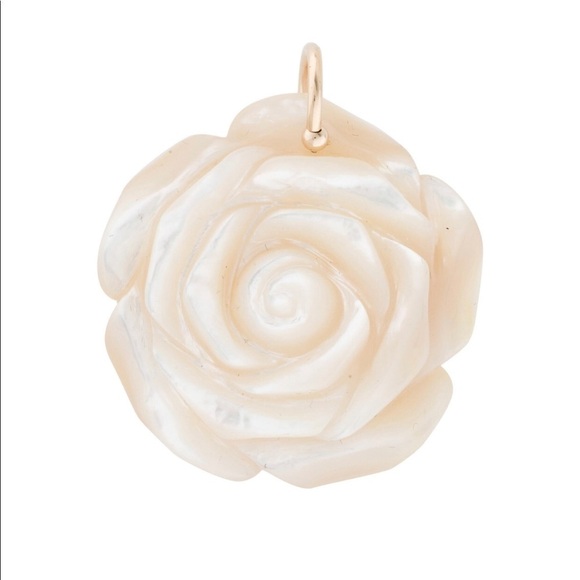 14K Mother of Pearl Rose pendant - Picture 1 of 4
